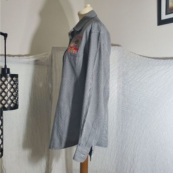 Las Olas VTG "Read" Checkered Shirt Size Large - Picture 3 of 12